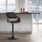 Armen Living Aspen Adjustable Swivel Black Faux Leather and Walnut Wood Bar Stool with Black Base LCASBAWABL - alternate 8